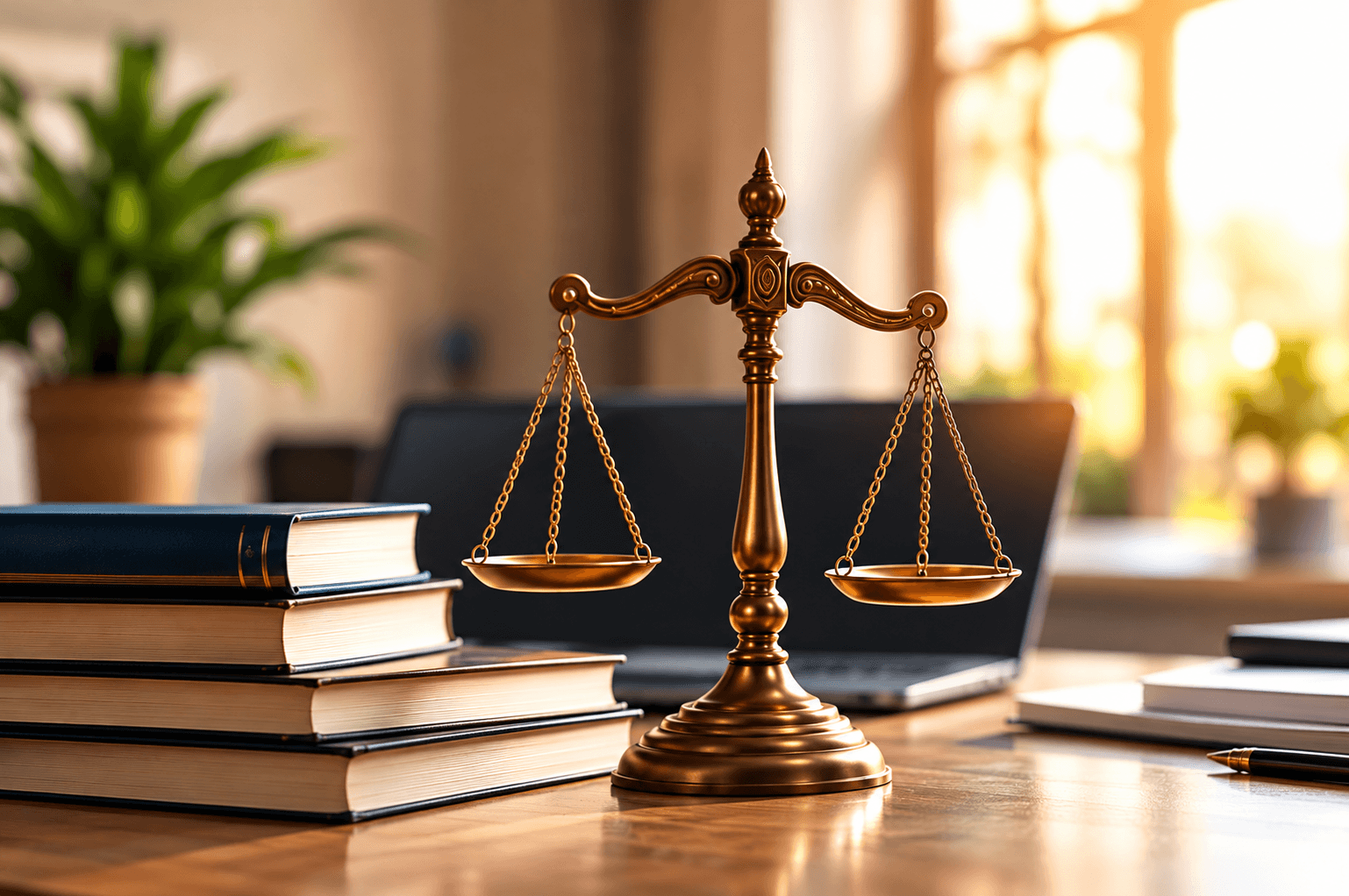 Balanza de justicia sobre libros, símbolo de las convocatorias de la Rama Judicial